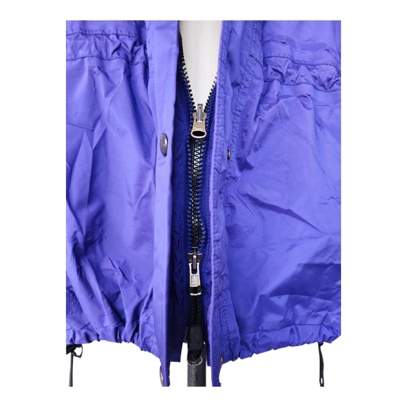 VTG North Face Womens L Gore Tex Mountain Light Rain Jacket Black Purple - Picture 7 of 13